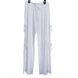 Revolve Lanston Side Tie Sweatpants Pull On White Sz Small NWT